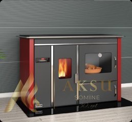 AKSU GALATA PELETLI KUZİNE SOBA KALORİFERLİ