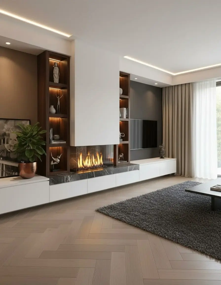 3 Tarafı Camlı Lüks Şömine AKS0241 benzer ürün görseli