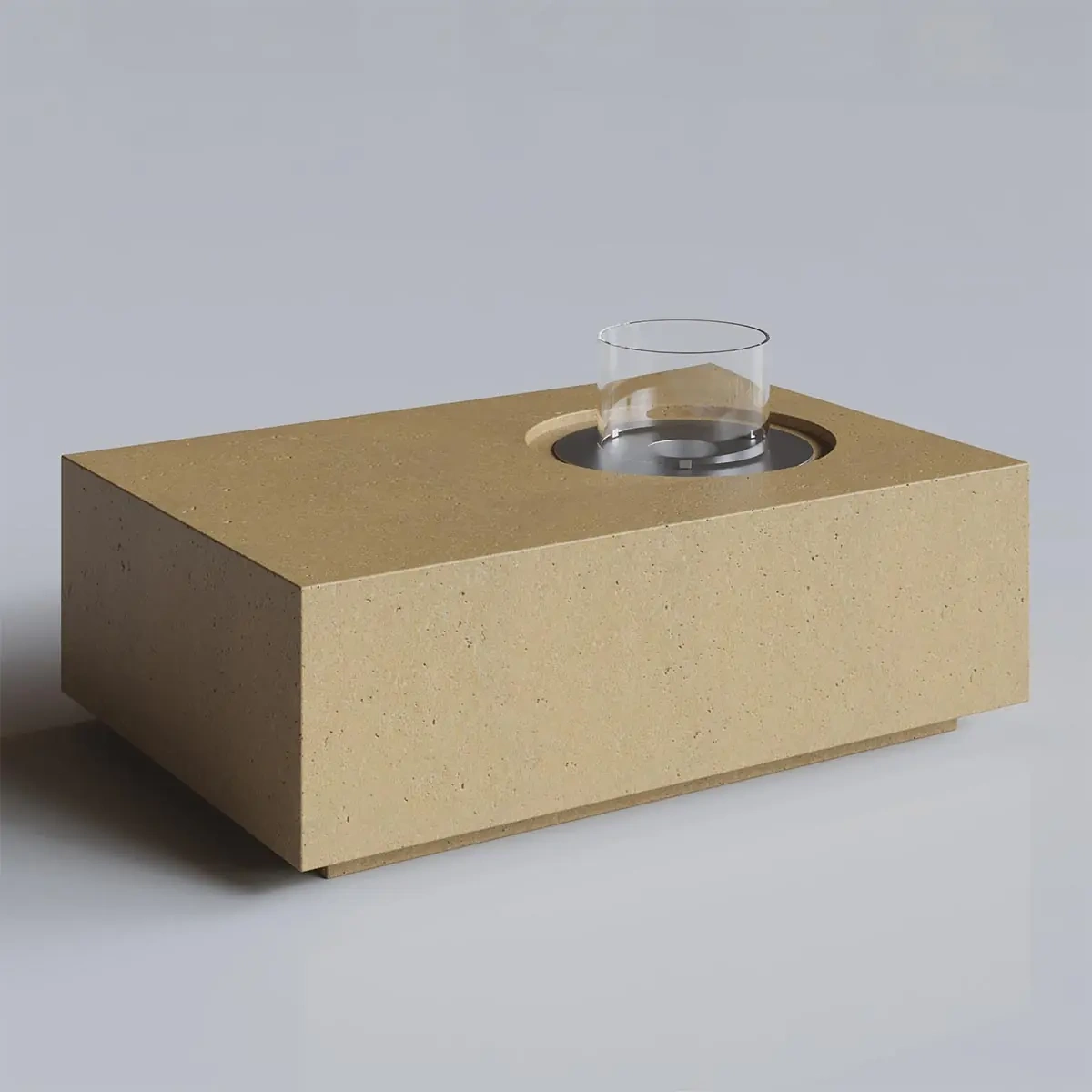 Coffee Table Sarı Terrazzo Bioethanol Şömine AKS2656 içerik kapak görseli