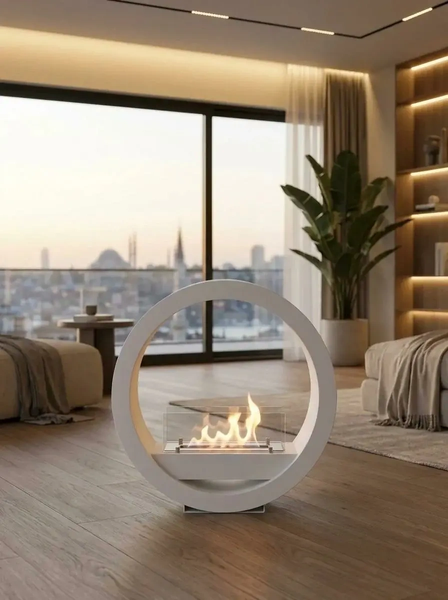 LunaFire Beyaz Taşınabilir Bioethanol Şömine AKS2645 benzer ürün görseli