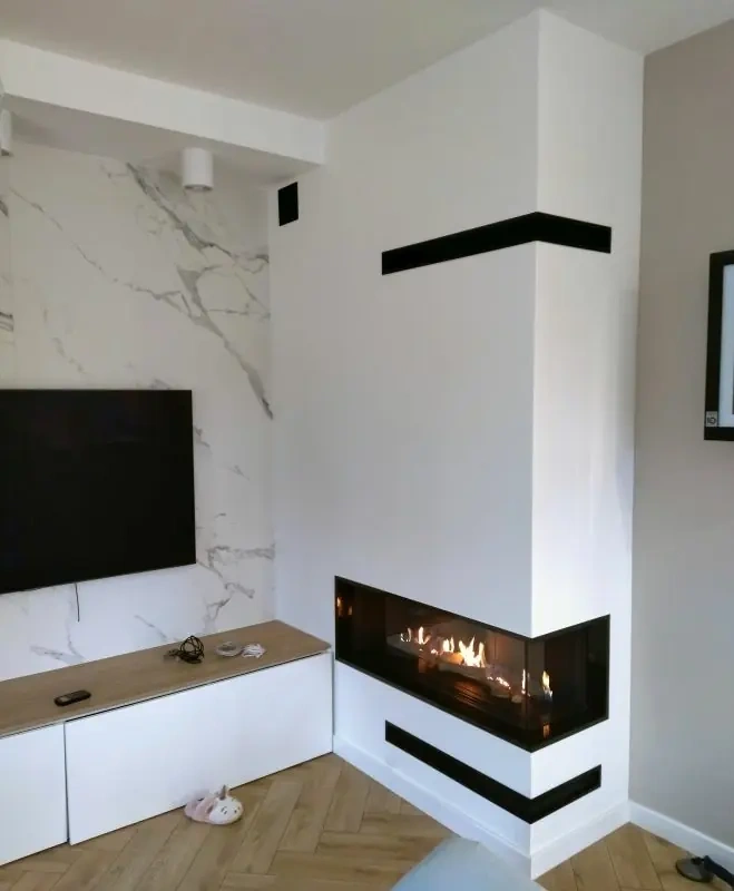 Minimal Çizgileriyle Modern L Tipi Şömine AKS0175 benzer ürün görseli