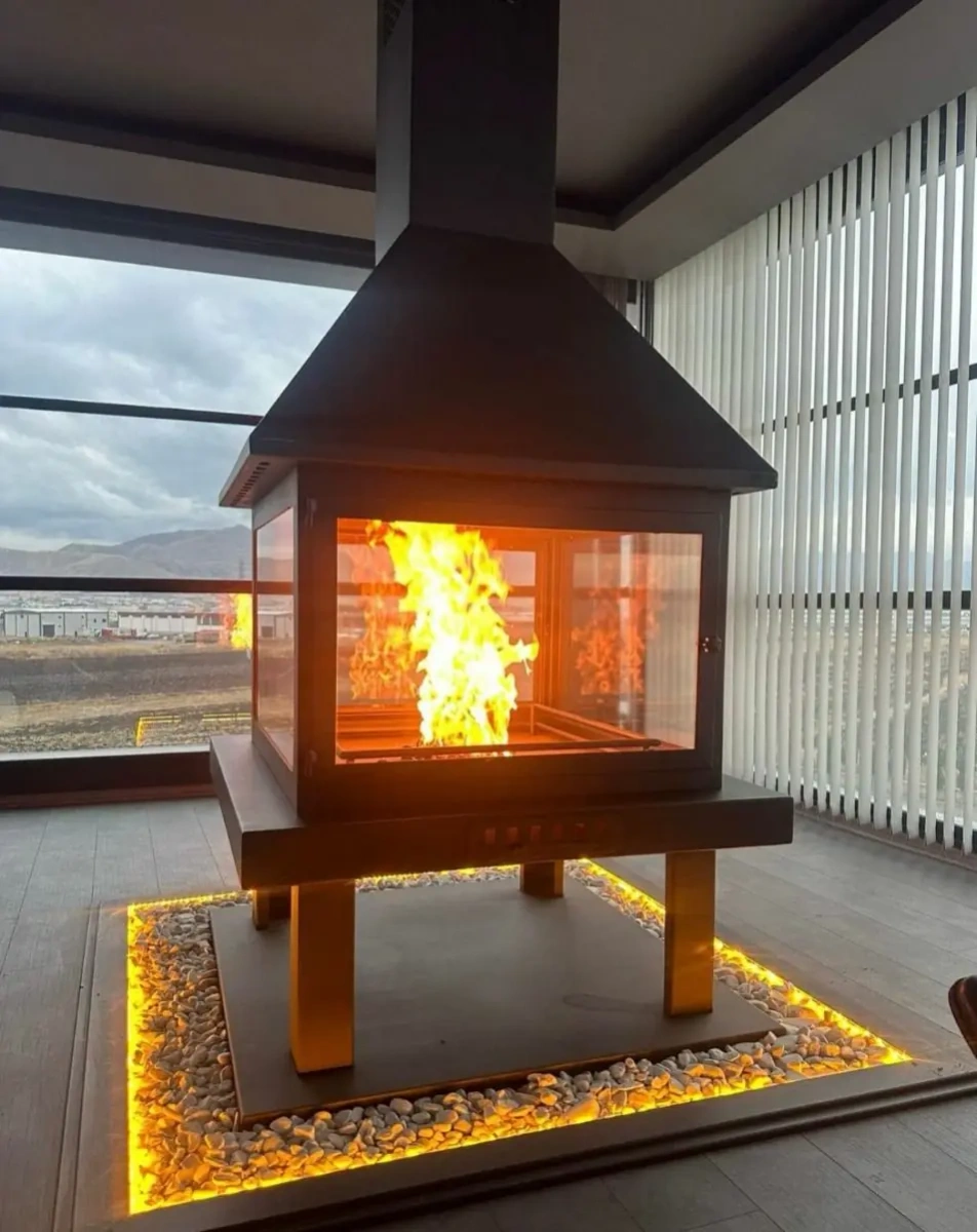 Panoramik Kare Orta Şömine AKS0091 benzer ürün görseli