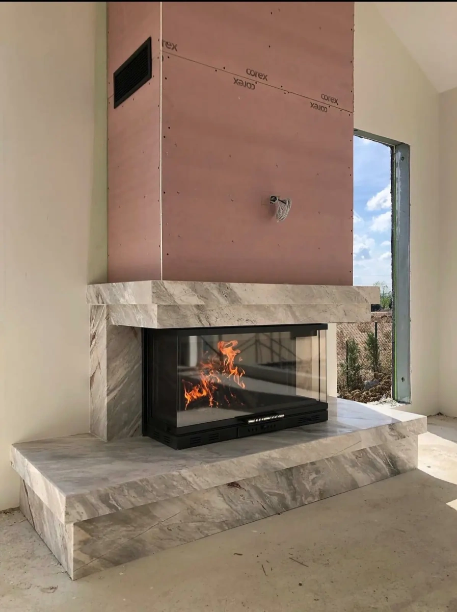 U Tipi Black Marquina Mermer Şömine AKS02456 içerik kapak görseli