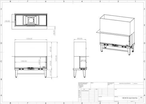 120 cm L Tipi Asansörlü Şömine Haznesi ürün küçük galeri görseli
