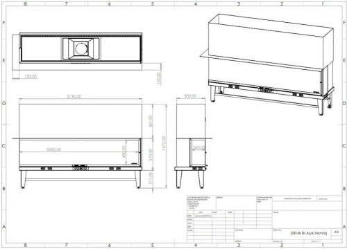 200 cm L Tipi Asansörlü Şömine Haznesi ürün küçük galeri görseli