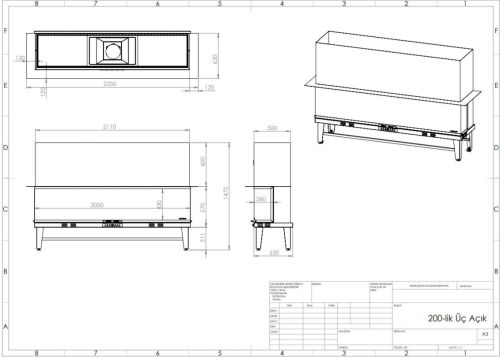 200 cm U Tipi Asansörlü Şömine Haznesi ürün küçük galeri görseli