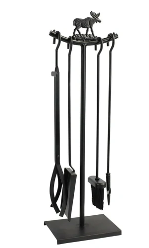 5 Li Metal Geyik Motif Kabartmalı Şömine-Soba Maşa Takımı AKS7227 içerik kapak görseli