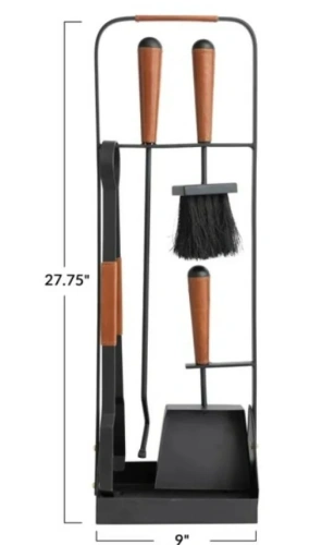5 Parça Ceviz Ahşap Saplı Metal Gövde Maşa Takımı AKS7215 ürün küçük galeri görseli