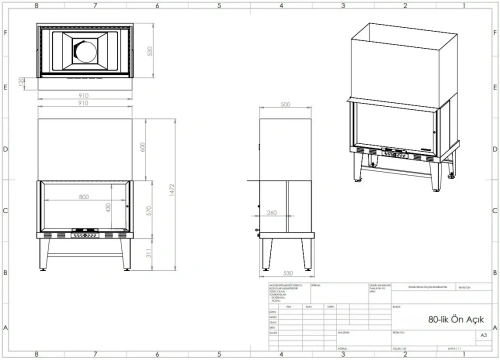 80 cm Plazma Asansörlü Şömine Haznesi ürün küçük galeri görseli