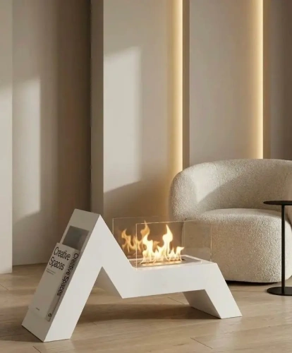 AngelFire Beyaz Taşınabilir Bioethanol Şömine AKS2647 ürün küçük galeri görseli