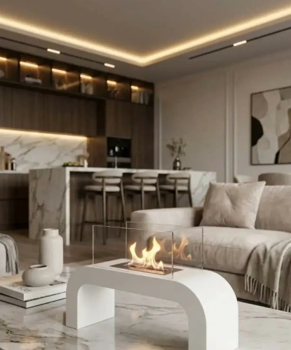 ArcFlame Beyaz Taşınabilir Bioethanol Şömine AKS2640 ürün küçük galeri görseli