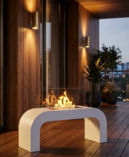 ArcFlame Beyaz Taşınabilir Bioethanol Şömine AKS2640 ürün küçük galeri görseli