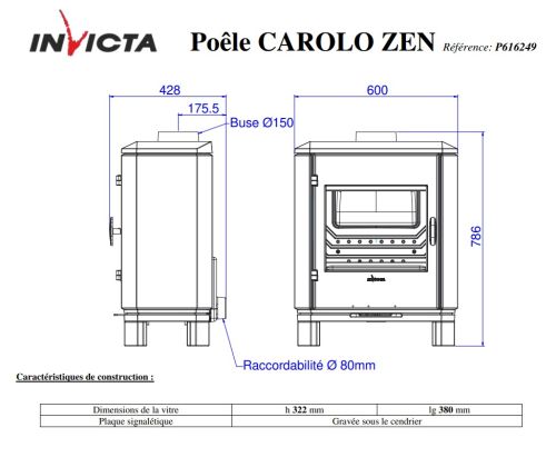 Carolo Zen Döküm İnvicta Odun Sobası AKS8424 ürün küçük galeri görseli