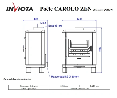 Carolo Zen Döküm İnvicta Odun Sobası AKS8424 ürün küçük galeri görseli