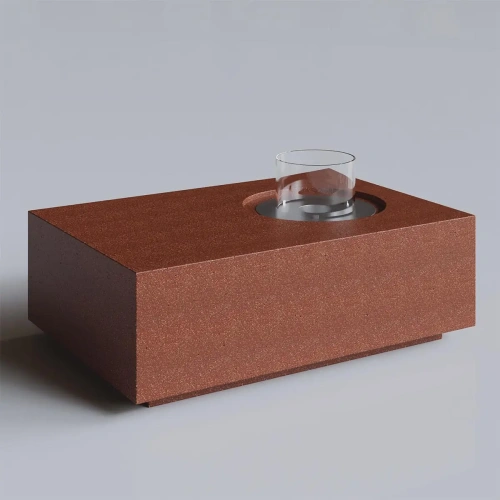 Coffee Table Bordo Terrazzo Bioethanol Şömine AKS2653 ürün küçük galeri görseli