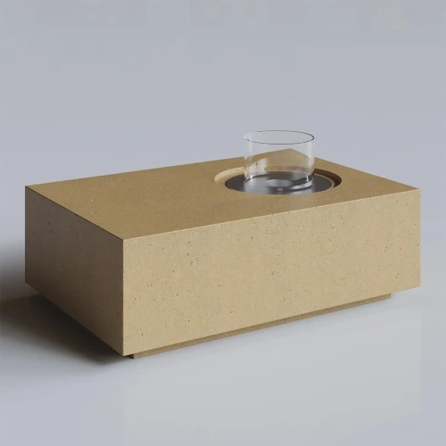 Coffee Table Sarı Terrazzo Bioethanol Şömine AKS2656 ürün küçük galeri görseli