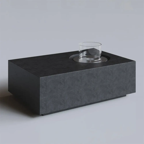 Coffee Table Siyah Terrazzo Bioethanol Şömine AKS2659 ürün küçük galeri görseli