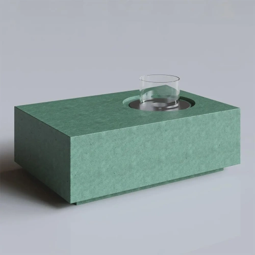 Coffee Table Yeşil Terrazzo Bioethanol Şömine AKS2657 ürün küçük galeri görseli