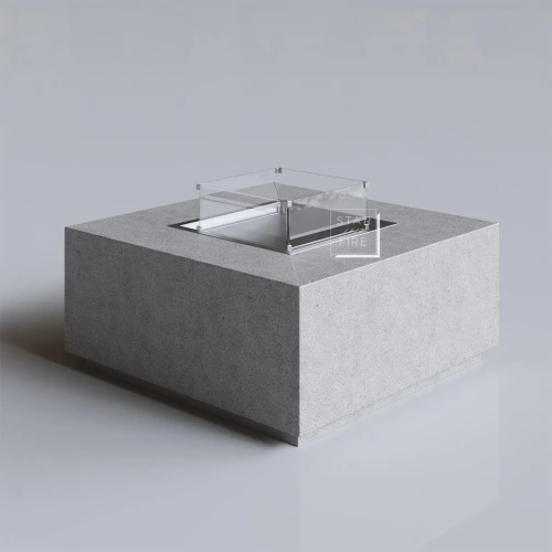 Cube Large Gri Terrazzo Bioethanol Şömine AKS2662 ürün küçük galeri görseli