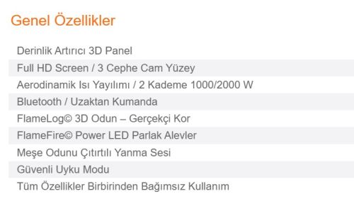 Dekoratif Elektrikli Şömine Ünitesi AKS1634 ürün küçük galeri görseli