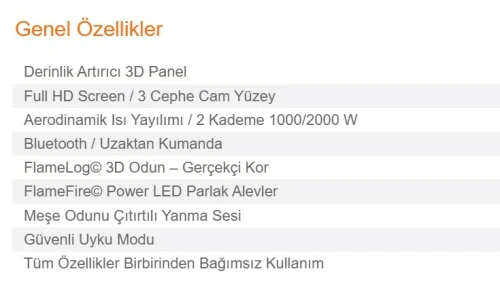 Dekoratif Elektrikli Şömine Ünitesi AKS1634 ürün küçük galeri görseli