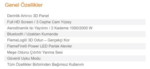 Elektrikli Şömine COZA 70 ürün küçük galeri görseli