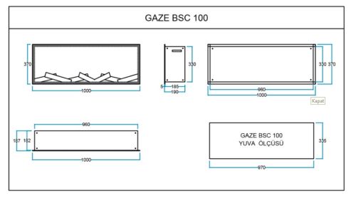 Elektrikli Şömine GAZE ECO 100 ürün küçük galeri görseli