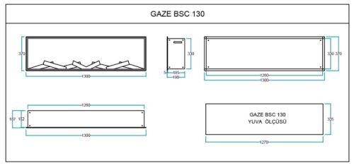 Elektrikli Şömine GAZE ECO 130 ürün küçük galeri görseli