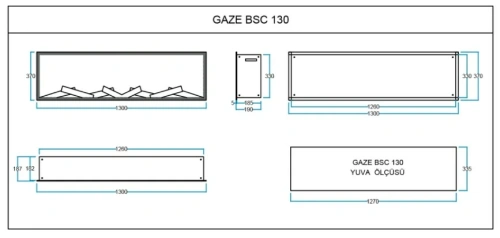Elektrikli Şömine GAZE ECO 130 ürün küçük galeri görseli