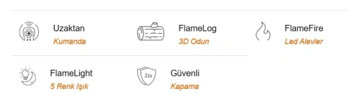 Elektrikli Şömine GAZE ECO 130 ürün küçük galeri görseli