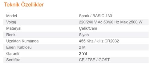Elektrikli Şömine GAZE ECO 130 ürün küçük galeri görseli