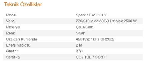 Elektrikli Şömine GAZE ECO 130 ürün küçük galeri görseli