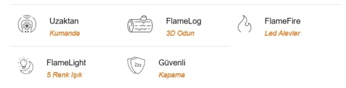 Elektrikli Şömine GAZE ECO 155 ürün küçük galeri görseli