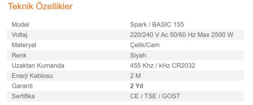 Elektrikli Şömine GAZE ECO 155 ürün küçük galeri görseli