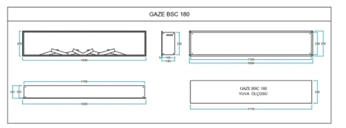 Elektrikli Şömine GAZE ECO 180 ürün küçük galeri görseli