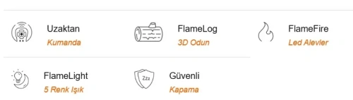 Elektrikli Şömine GAZE ECO 180 ürün küçük galeri görseli