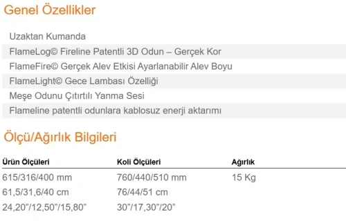 Elektrikli Şömine Modeli AKS1620 ürün küçük galeri görseli