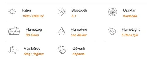 Elektrikli Şömine NADA KRN 100 ürün küçük galeri görseli