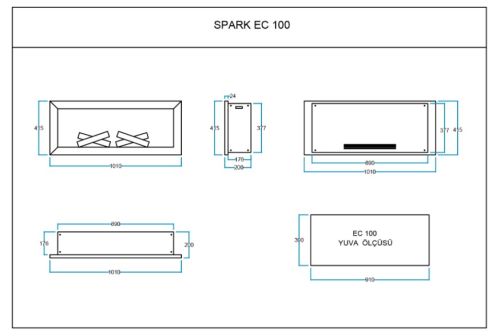 Elektrikli Şömine SPARK ECO 100 ürün küçük galeri görseli