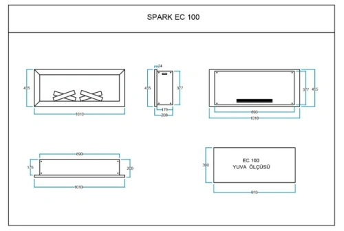 Elektrikli Şömine SPARK ECO 100 ürün küçük galeri görseli