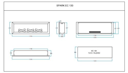 Elektrikli Şömine SPARK ECO 130 ürün küçük galeri görseli