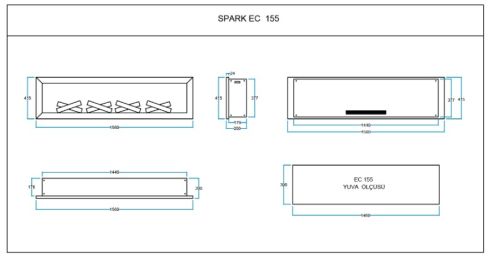Elektrikli Şömine SPARK ECO 155 ürün küçük galeri görseli