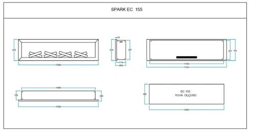 Elektrikli Şömine SPARK ECO 155 ürün küçük galeri görseli