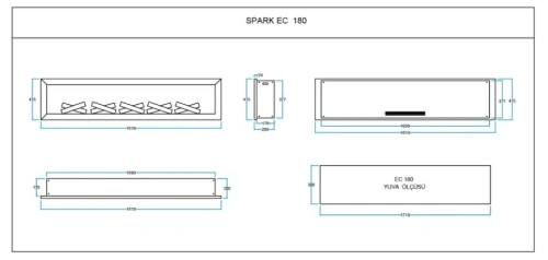Elektrikli Şömine SPARK ECO 180 ürün küçük galeri görseli