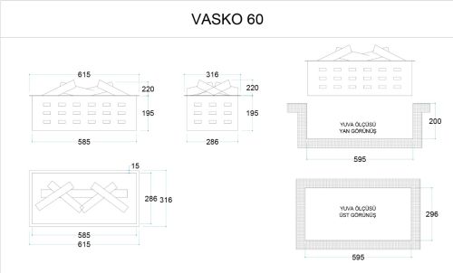 Elektrikli Şömine VASKO 60 ürün küçük galeri görseli