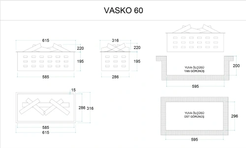 Elektrikli Şömine VASKO 60 ürün küçük galeri görseli