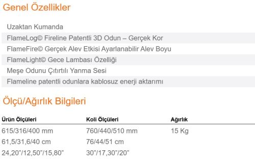Elektrikli Şömine VASKO 60 ürün küçük galeri görseli