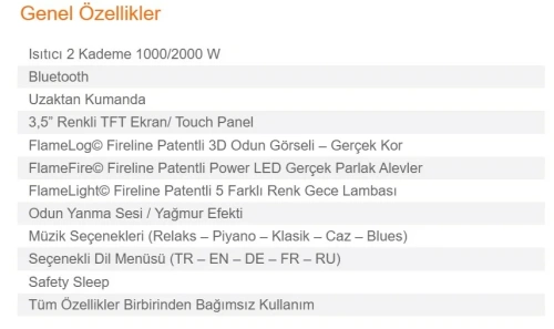 Elektrikli Şömine ZDT PAO 200 ürün küçük galeri görseli