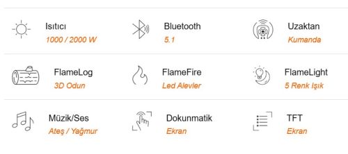 Elektrikli Şömine ZDT PAO 240 ürün küçük galeri görseli
