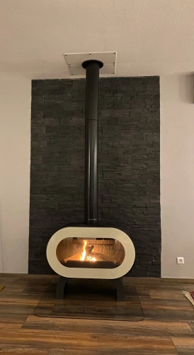 Fifty Arche Krem Döküm Odun Sobası AKS8454 ürün küçük galeri görseli